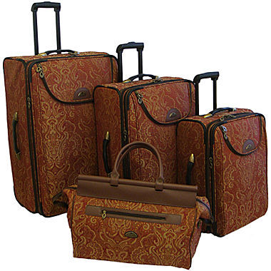 JCPenney American Flyer Paisley 4-pc. Expandable Upright Luggage Set ...