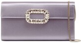 Thumbnail for your product : Roger Vivier Crystal Buckle Satin Envelope Clutch