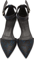 Thumbnail for your product : Proenza Schouler Blue Splatter Ankle Strap D'Orsay Flats
