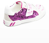 Thumbnail for your product : Dolce & Gabbana Girl's Glitter Graffiti Logo Low-Top Sneakers, Kids