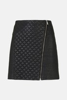 Thumbnail for your product : Karen Millen Leather Quilted Zip Mini Skirt