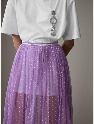 Burberry Floor-length Flocked Cotton Tulle Skirt
