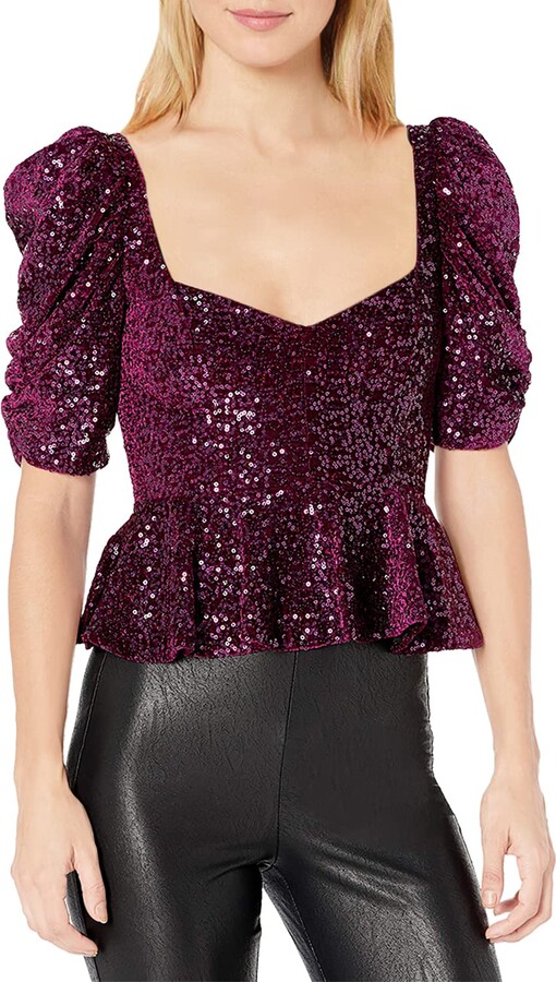 Amanda Uprichard Women's Natasha Sequin Top ShopStyle