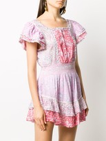 Thumbnail for your product : LoveShackFancy Square-Neck Floral Print Dress