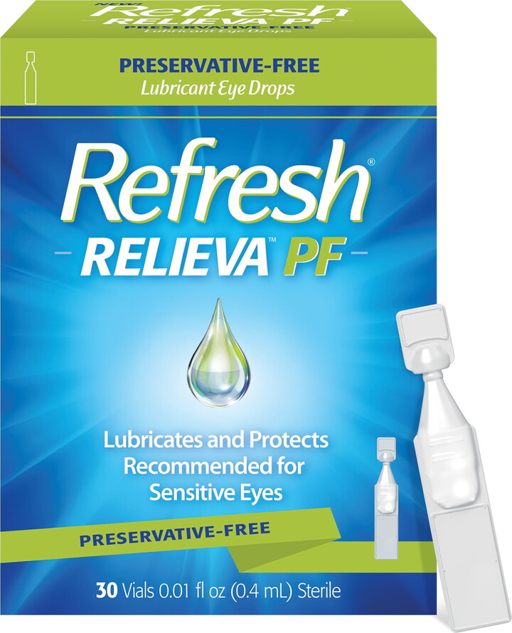 Refresh Relieva PF Preservative-Free Artificial Tears Lubricant Eye Drops, 0.4 ml, 30 Count