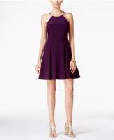 Thumbnail for your product : Betsy & Adam Embellished Halter Fit & Flare Dress