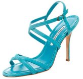 Thumbnail for your product : Manolo Blahnik Suede Ankle Strap Sandals