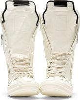 Thumbnail for your product : Rick Owens White Leather Cargobasket Sneaker Boots
