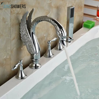 Juno Showers Single-handle kitchen faucet with dual spray function and swivel spout for ease