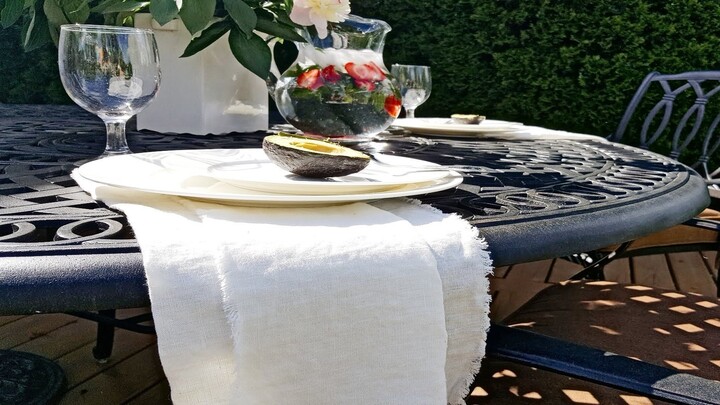 Linen Dinner Napkins With Fringe, Raw Edge Set, Custom Wedding White