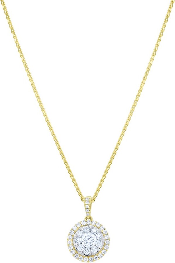 Diana M Fine Jewelry 14K 0.75 ct. tw. Diamond Halo Pendant Necklace