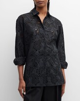 Mael Embroidered Poplin Button-Front  