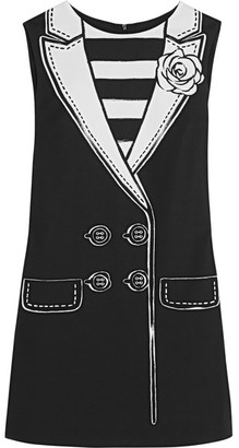 Moschino Boutique Trompe L'oeil Matte-satin Mini Dress - Black