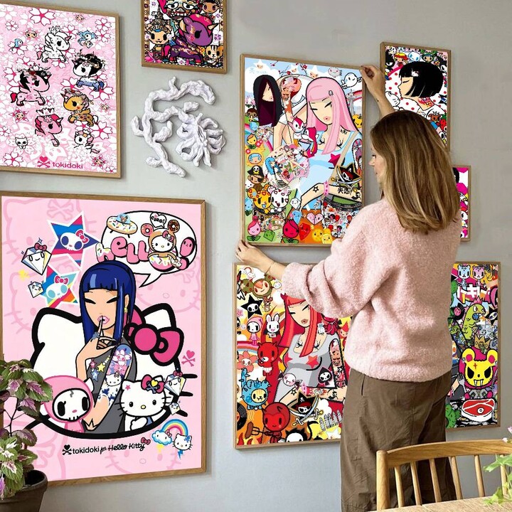 AliExpress Kawaii T-Tokidoki Anime Classic Movie Posters Waterproof Paper Sticker Coffee House Bar Decor Art Wall Stickers