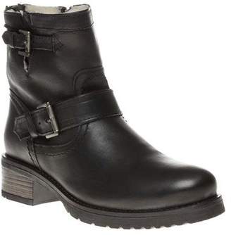 Sole New Womens Black Yeti Leather Boots Ankle Buckle Zip