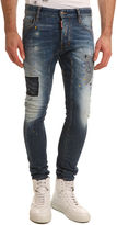 Thumbnail for your product : DSquared 1090 DSQUARED - Tidy Biker Destroy Faded Blue Splotch Jeans