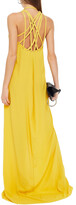 Thumbnail for your product : Rick Owens Megalaced Split-front Crepe De Chine Gown