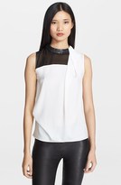 Thumbnail for your product : Robert Rodriguez Embellished Stretch Silk Top
