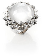 Thumbnail for your product : Stephen Webster Mother-Of-Pearl, Clear Quartz & Sterling Silver Haze Large Dome Ring
