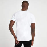 Thumbnail for your product : River Island Jack and Jones white logo print T-shirt
