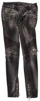 Thumbnail for your product : Balmain Mid-Rise Moto Skinny jeans Grey Mid-Rise Moto Skinny jeans
