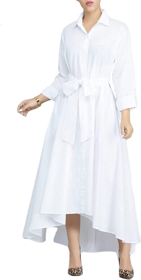 white polyester maxi dress