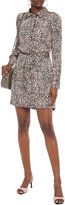 Thumbnail for your product : Equipment Temera Leopard-print Washed-crepe Mini Shirt Dress