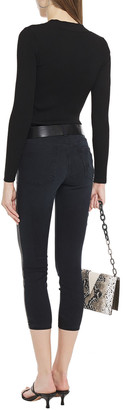 DL1961 Florence Cropped Coated Mid-rise Skinny Jeans