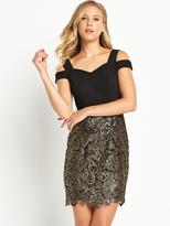 Thumbnail for your product : Definitions Metallic Lace Prom Dress