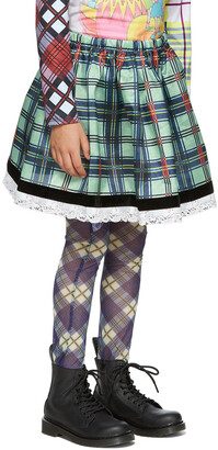 Chopova Lowena SSENSE Exclusive Kids Green Check Skirt