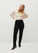 Thumbnail for your product : MANGO Violeta BY Button fastening leggings brown - L - Plus sizes