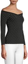 Thumbnail for your product : Milly Off-The-Shoulder Micro Dot Top