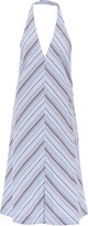 'agnes' Striped Halterneck Midi Dress 