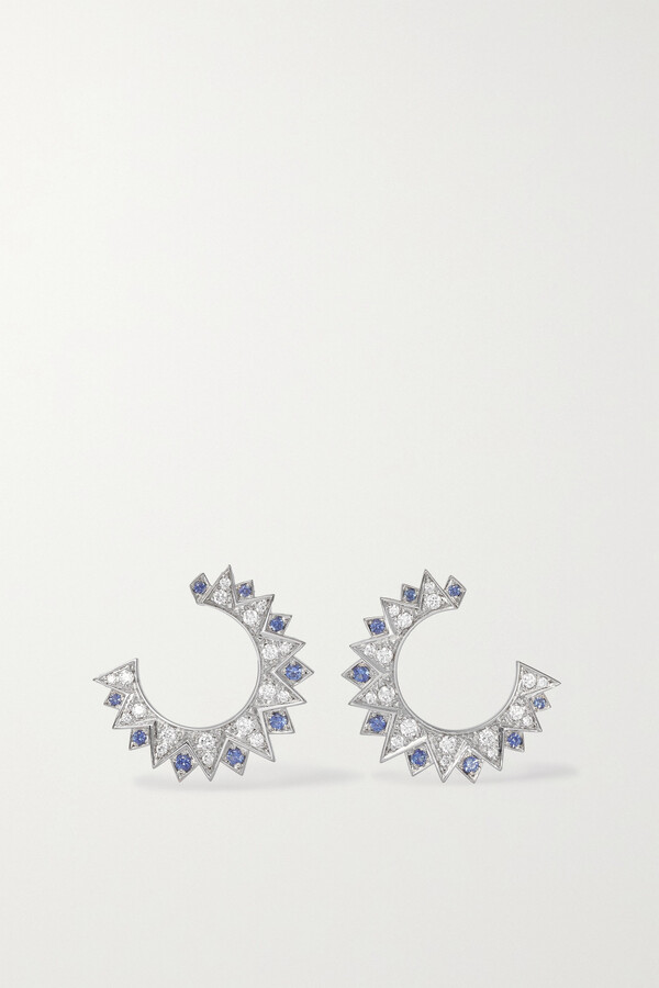 Piaget Sunlight 18-karat White Gold, Diamond And Sapphire Earrings