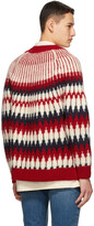 Thumbnail for your product : Gucci Red Wool Jacquard Zigzag Cardigan