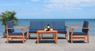 Highland Dunes Lauver 4 Piece Seating Group with Cushions