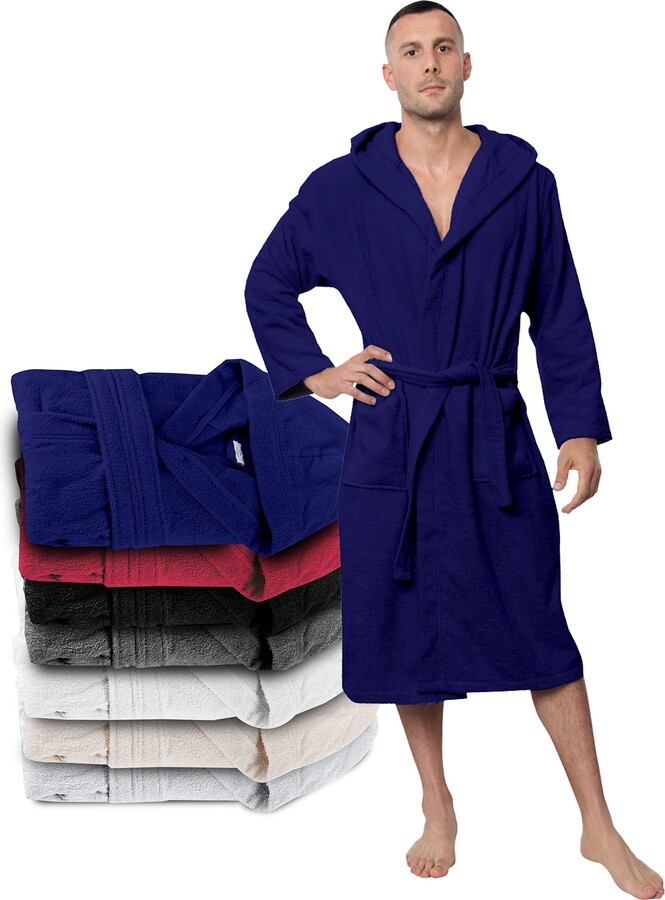 Twinzen Bathrobe Men & Women 100 Turkish Cotton OEKOTEX® Certified XS Dark Blue Premium