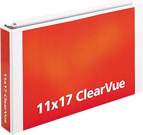 Cardinal 22132 ClearVue Slant-D Ring Binder, 2' Capacity, 11 x 17, White