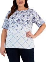 Thumbnail for your product : Karen Scott Plus Size Boat-Neck Top, Created for Macy's