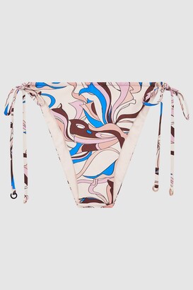 Reiss Multi Jamila Tie Side Printed Bikini Bottoms