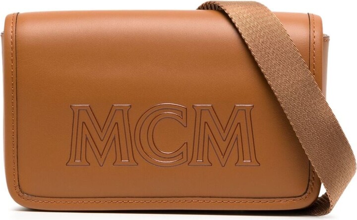 MCM Studded Messenger 868827 Black Leather Cross Body Bag