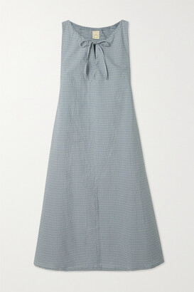 Deiji Studios + Net Sustain Gingham Organic Cotton-poplin Midi Dress - Blue