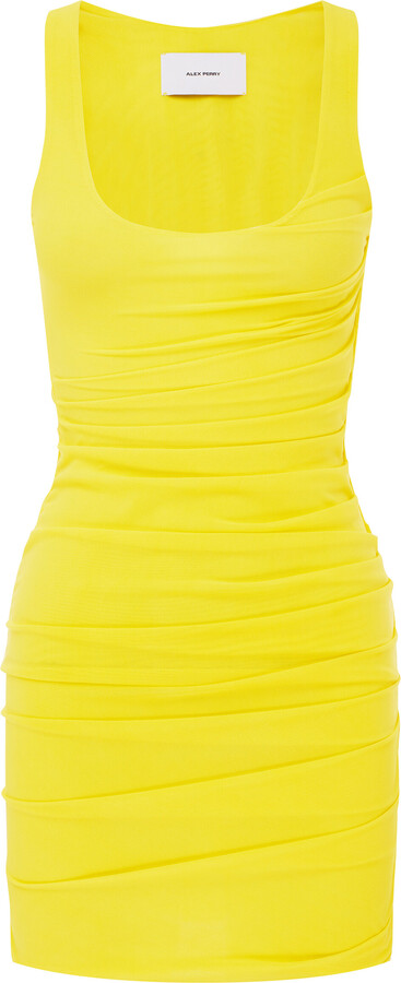 Alex Perry Ruched Singlet Mini Dress In Power Mesh