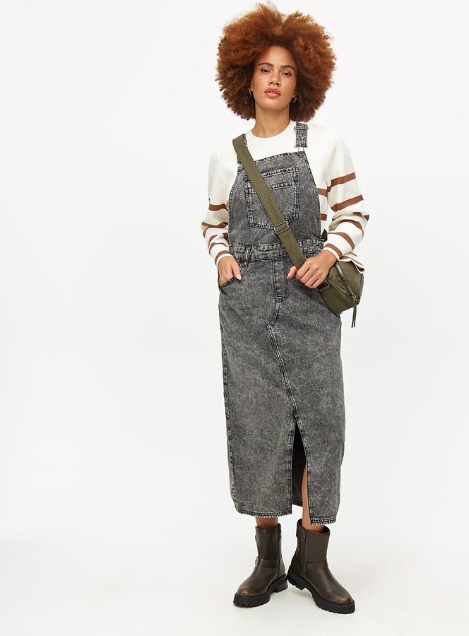 Denim Dress Tu Clothing Pinafore Dress TU DENIM EMBROIDERED