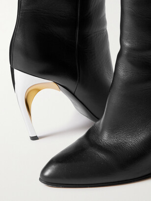 ショートブーツ・ブーティ Alexander Mcqueen Black Leather Armadillo Ankle Boots Alexander McQueen Armadillo Leather Ankle Boots - Black