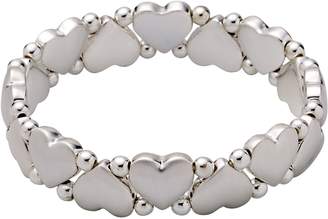 Pilgrim Silver-plated hearts and pearls bracelet