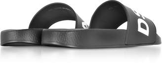 DSQUARED2 Signature Black Rubber Slide Sandals
