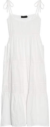Hatch Jessie Broderie Anglaise-trimmed Cotton Midi Dress - White
