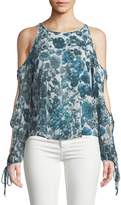 Thumbnail for your product : Bailey 44 Flea Market Open-Sleeve Printed Chiffon Top