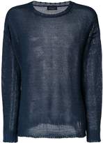 Thumbnail for your product : Roberto Collina distressed crew neck sweater